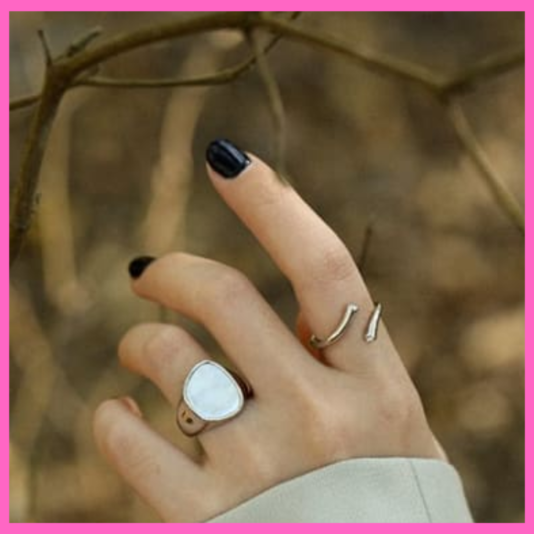 925 Sterling Silver Cubic Zirconia Irregular Minimalist Band Ring