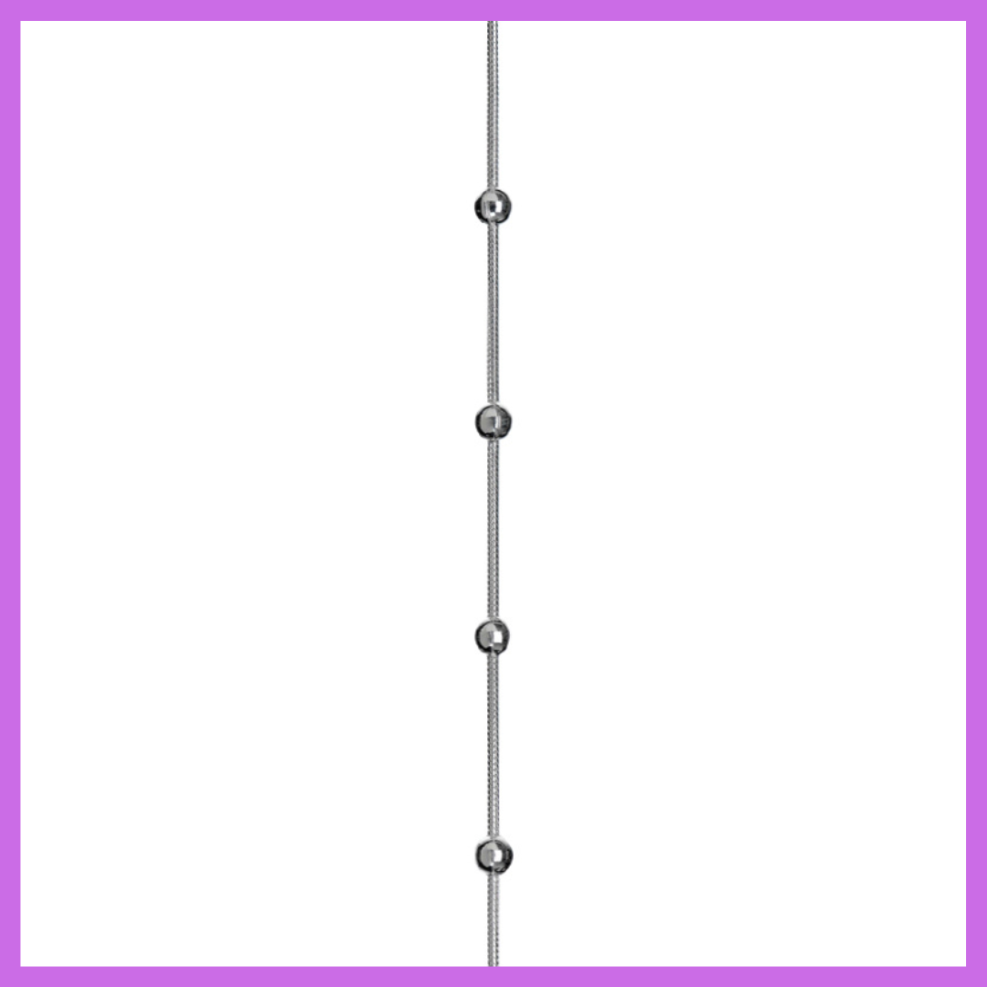 925 Sterling Silver Beaded Snake Chain