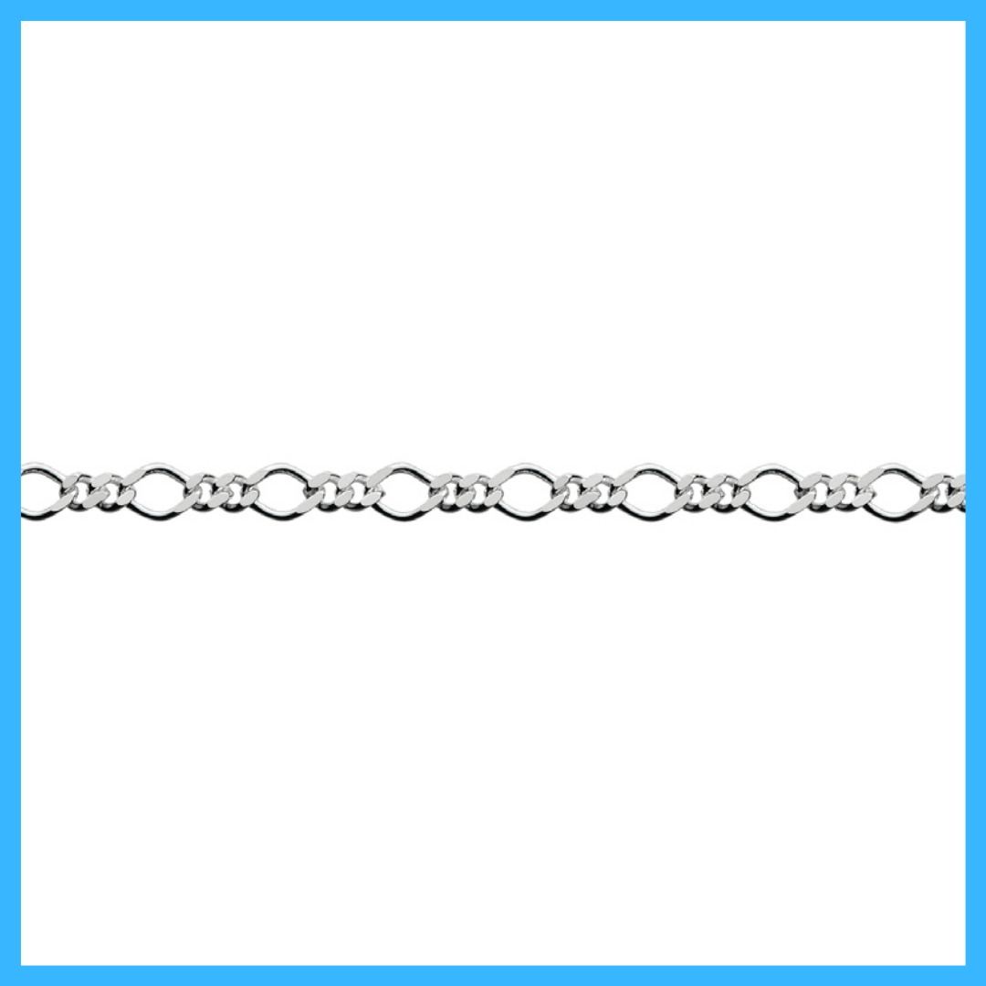 925 Sterling Silver Vintage Figaro Chain