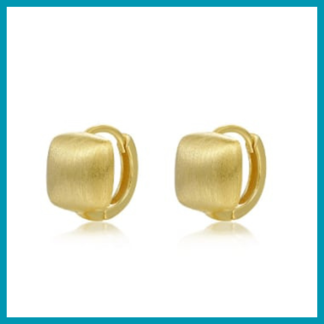 Gold Plated 925 Sterling Silver Minimalist Square Earring
