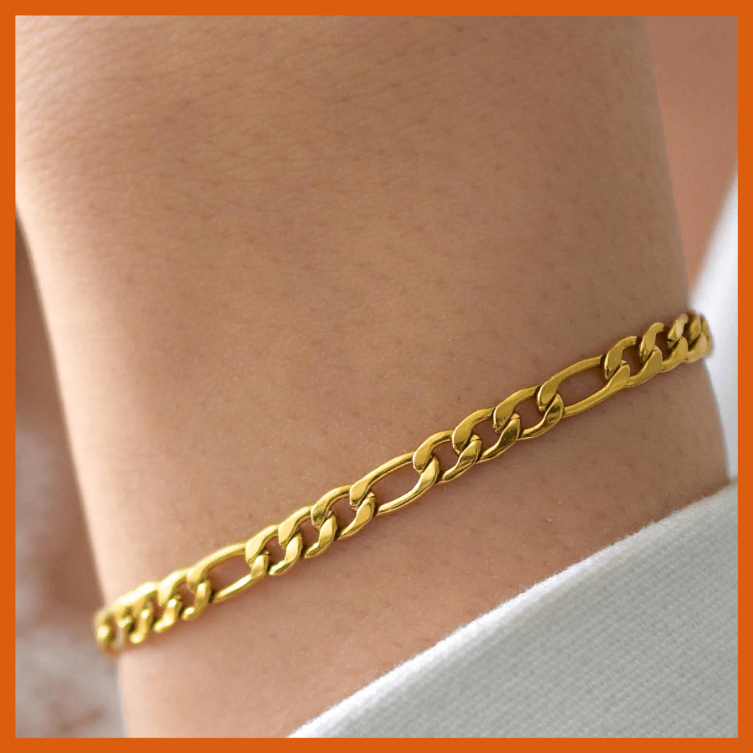 9ct Yellow Gold Figaro Bracelet