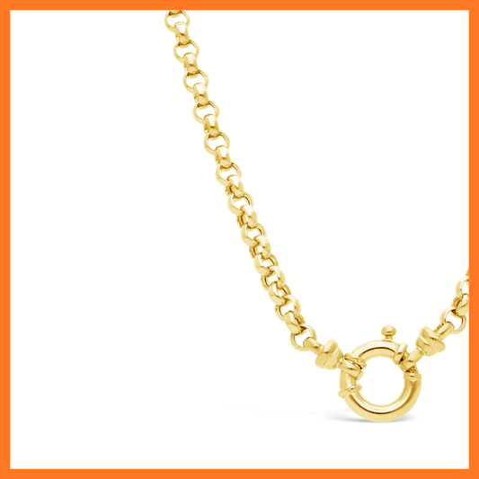 9ct Yellow Gold Rolo Belcher Necklace