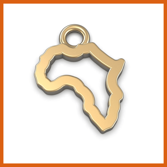 Gold Plated Hollow 925 Sterling Silver Africa Pendant