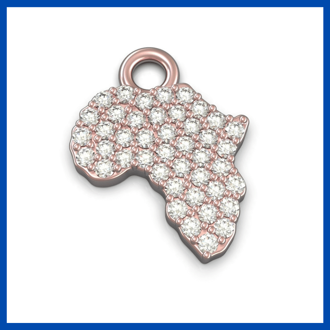 Diamond 9ct Gold Africa Pendant