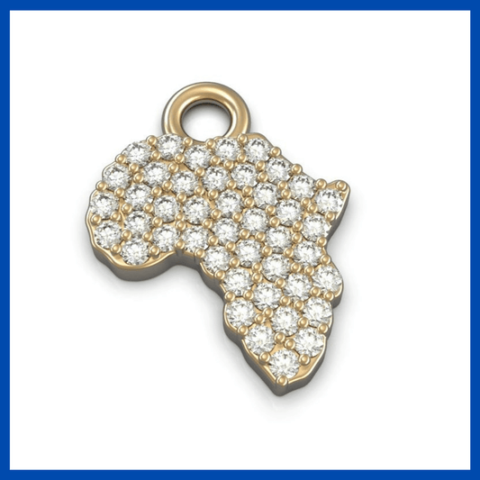 Diamond 9ct Gold Africa Pendant