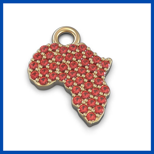 Ruby Covered 9ct Gold Africa Pendant