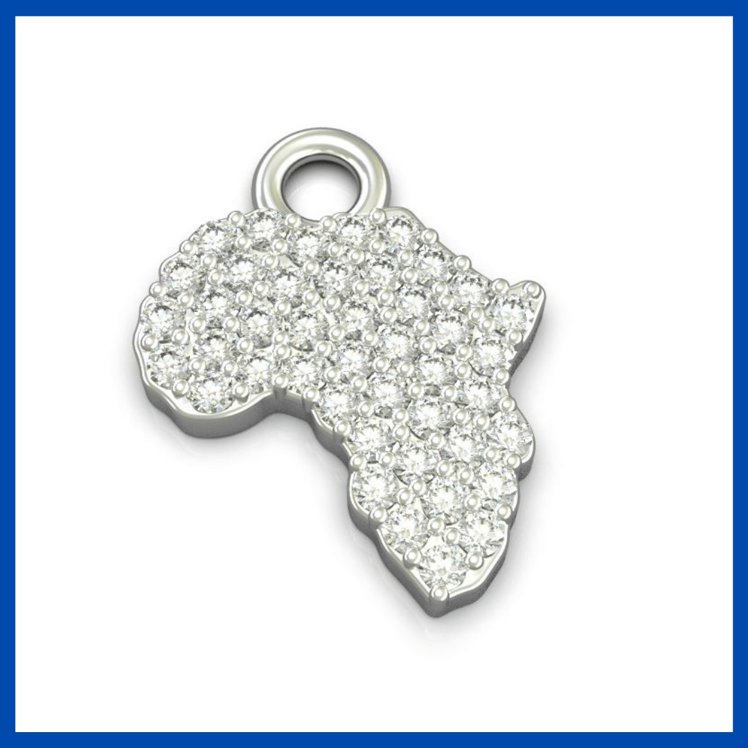 Diamond 9ct Gold Africa Pendant