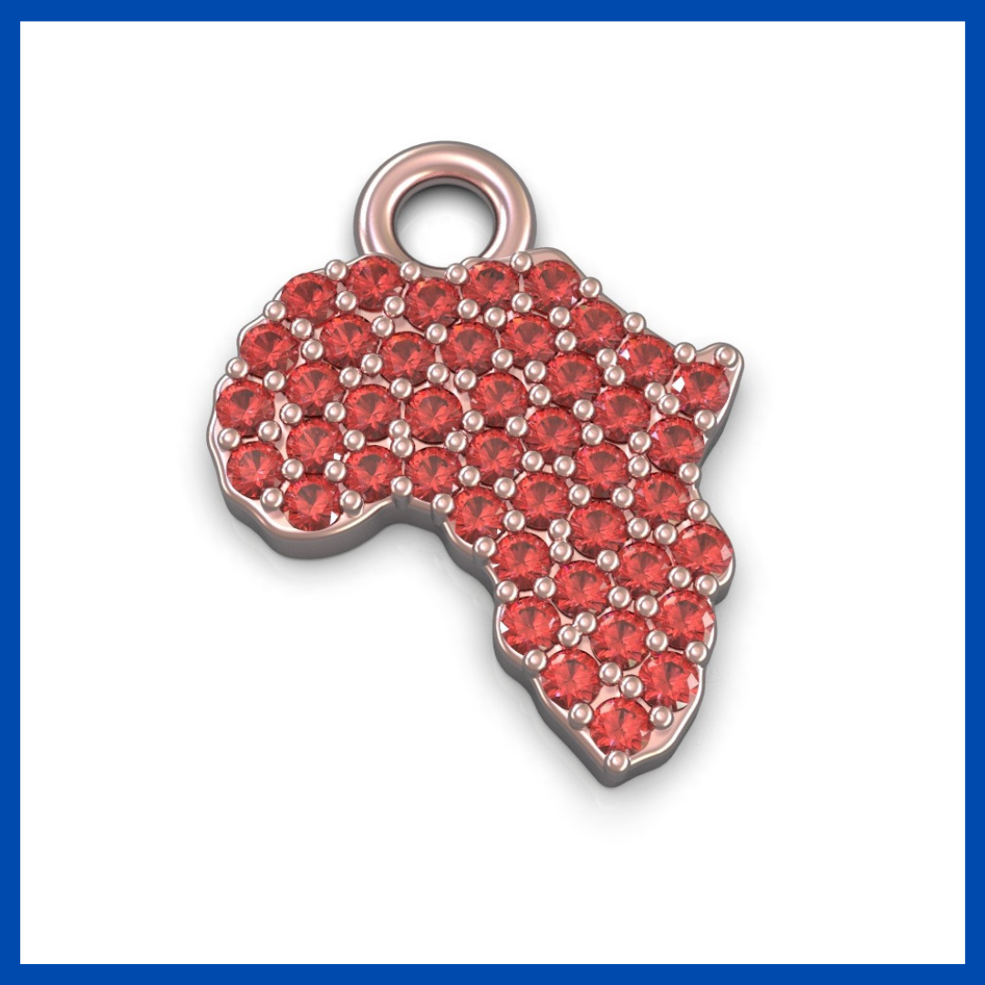 Ruby Covered 9ct Gold Africa Pendant