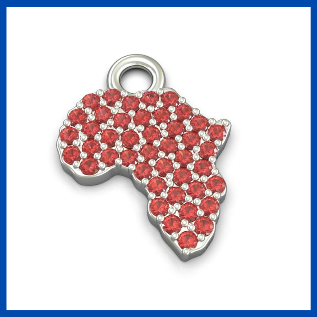 Ruby Covered 9ct Gold Africa Pendant