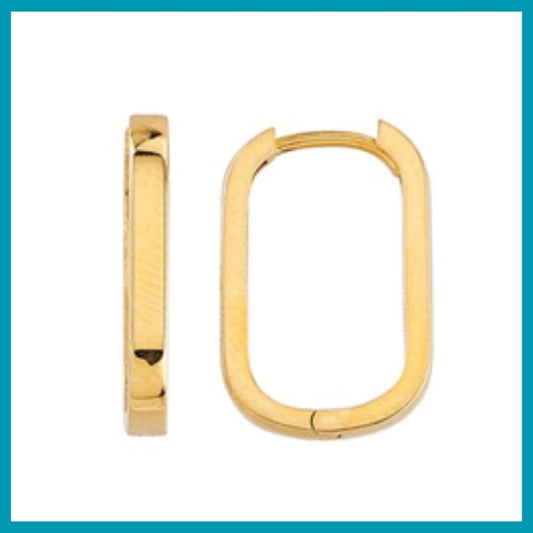 9ct Yellow Gold Rectangular Huggies