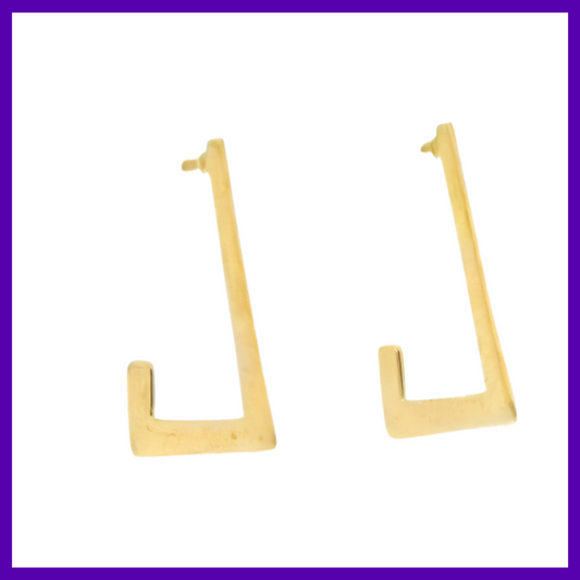 9ct Yellow Gold Flat Rectangular Hoops