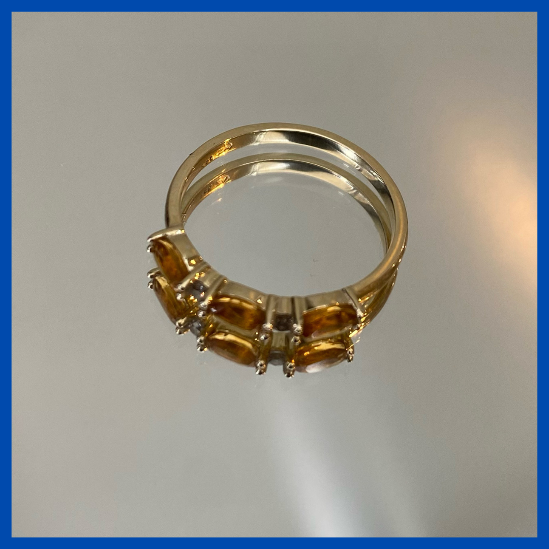 Anni Ring - Thin Gold Ring with Diamonds and Coloured Gemstones