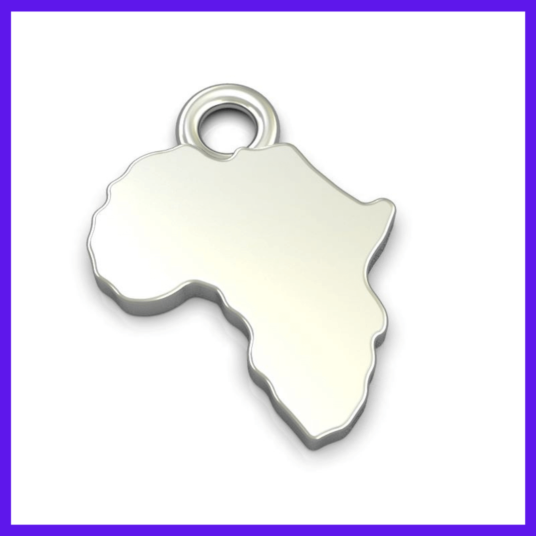 Solid 9ct Gold Africa Pendant