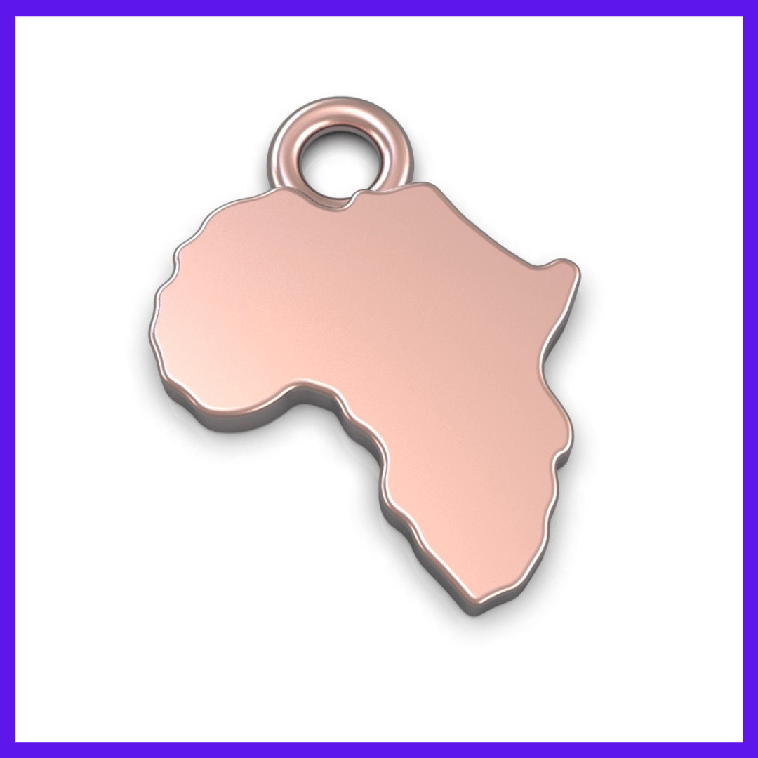 Solid 9ct Gold Africa Pendant