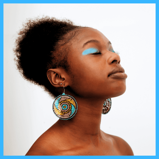 Large Round Azure Earrings