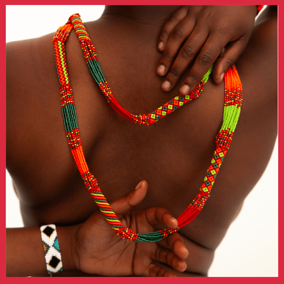 Long African Beaded Necklace