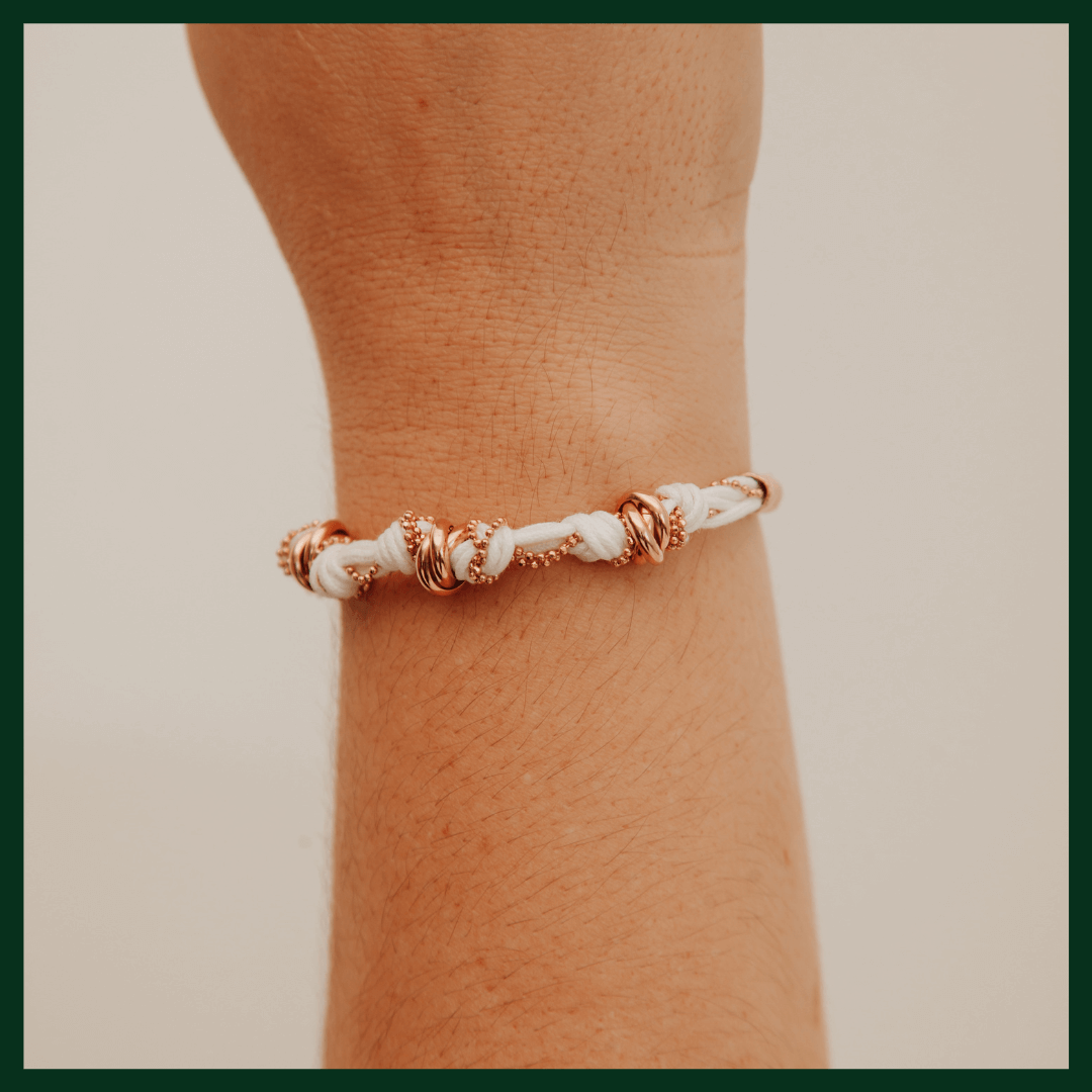 Rose Gold Plated and White Rope Bracelet