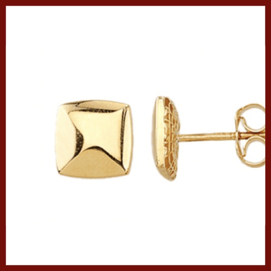 9ct Yellow Gold Square Studs