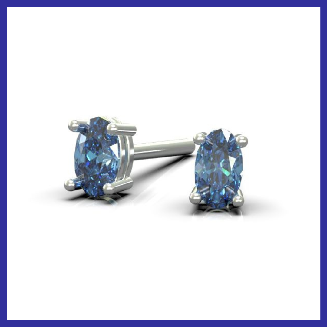 Oval Tanzanite Earrings set in 9ct White or Yellow Gold