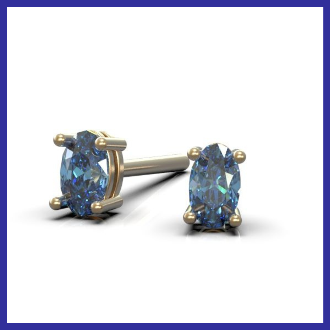 Oval Tanzanite Earrings set in 9ct White or Yellow Gold